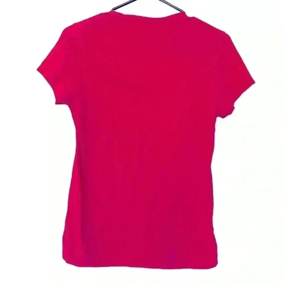 The North Face fitted T-shirt w cap sleeves, 100% cotton, fuchsia w a tree - Picture 2 of 7